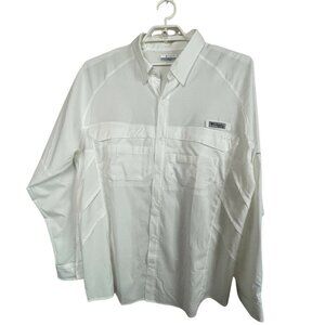 Columbia Vented Fishing PFG Performance Shirt Size XL‎ White Long Sleeve Shirt